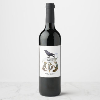 Étiquettes de vin Écureuils et Corbeau
