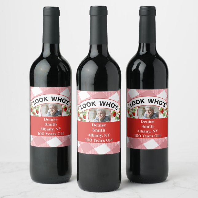 Étiquettes de vin effervescent pour 100e anniversa (Bouteilles)