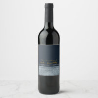 Étiquettes de vin élégantes Glam Bling Denim & Dia