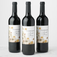 Étiquettes de vin Élégantes pour Mariage Automnal 