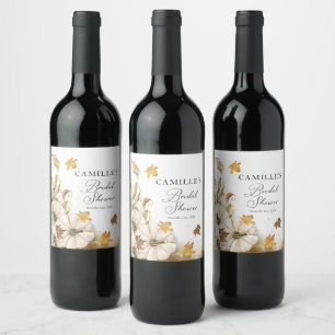 Étiquettes de vin Élégantes pour Mariage Automnal 
