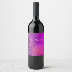 Étiquettes de vin éléphant violet rose orange et o