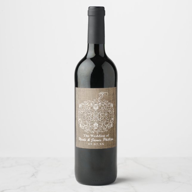 Étiquettes de vin en filigrane de citrouille d'aut (Devant)