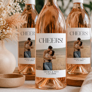 Étiquettes de vin minimalistes pour mariage à fant