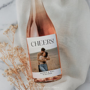 Étiquettes de vin minimalistes pour mariage à fant