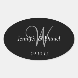 Étiquettes de vin Monogrammes W personnalisés