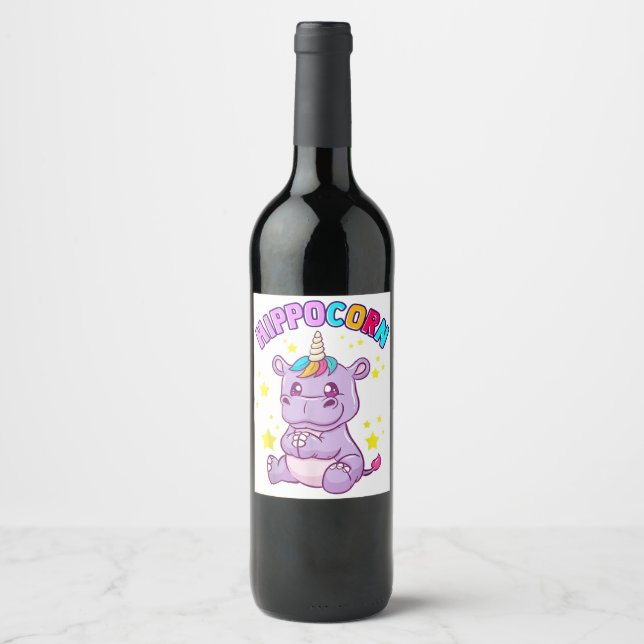 Étiquettes de vin mousseux ou vin Hippo  (Devant)