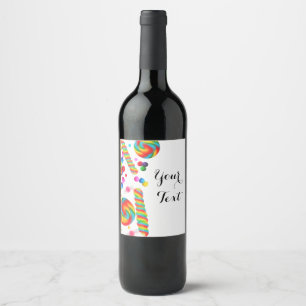 Étiquettes de vin personnalisées pour fête sucrée 