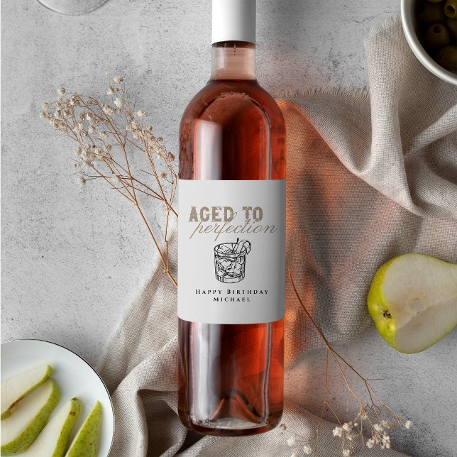 Étiquettes de vin pour fête d'anniversaire Vieilli (Créateur téléchargé)
