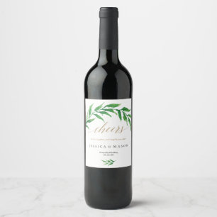 Étiquettes de vin pour mariage verdoyant