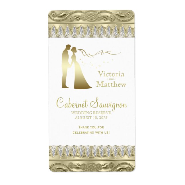 Étiquettes de vin pour noces d'or (Devant)
