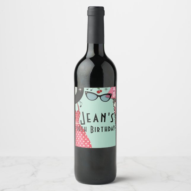 Étiquettes de vin pour soirée déguisée rétro des a (Devant)