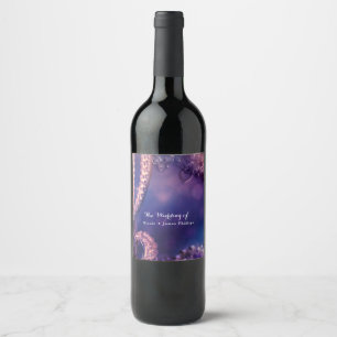 Étiquettes de vin pour soirée glamour Purple Glow