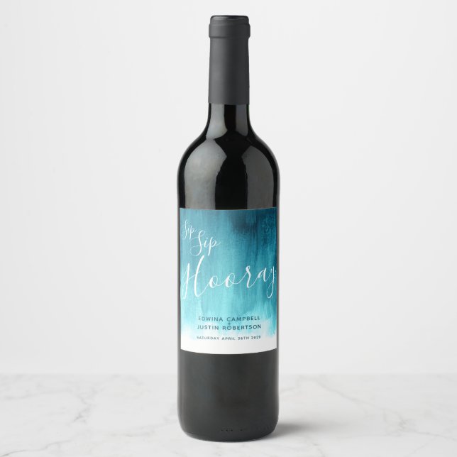 Étiquettes de vin sarcelles foncées pour mariage ' (Devant)