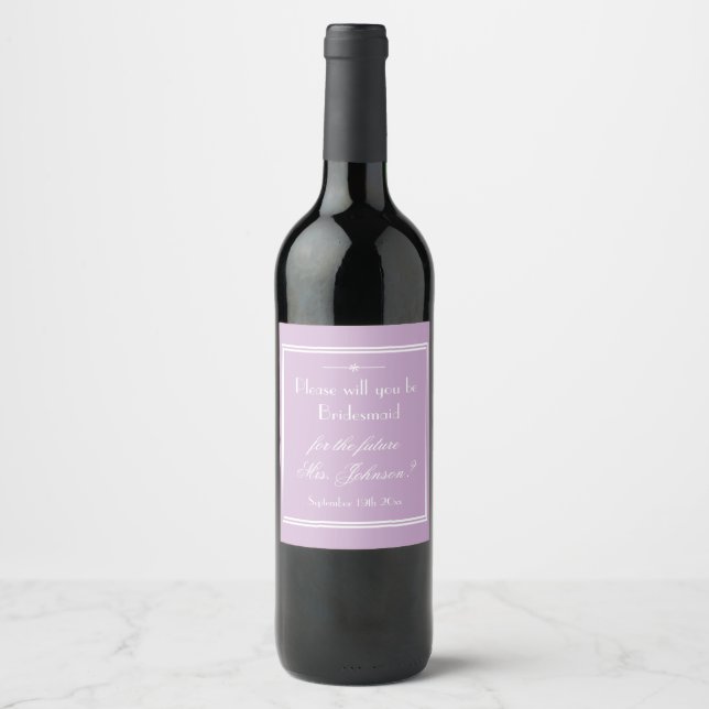 Étiquettes de vin Simple Mauve Demande de témoin d (Devant)