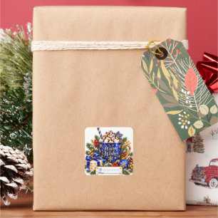 Étiquettes de Vœux Chaleureux pour Cadeaux de Noël
