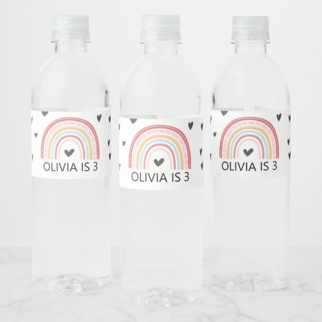 Étiquettes d'eau pour fête d'anniversaire arc-en-c (Bouteilles)