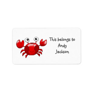 Étiquettes d'école (crabe rouge)