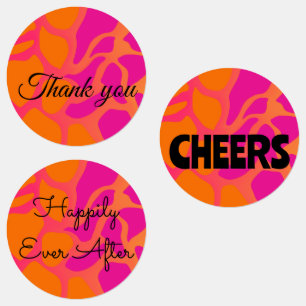 Étiquettes Dégradé orange et rose chaud 15 sets