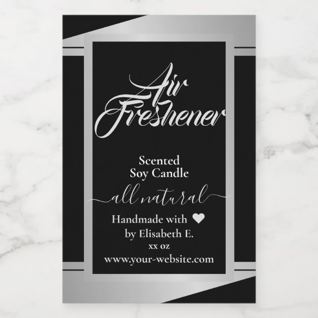 Étiquettes d'emballage de chandelles modernes Silv (Étiquettes simples)