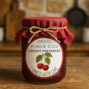 Étiquettes d'emballage de conserves de cerises fai