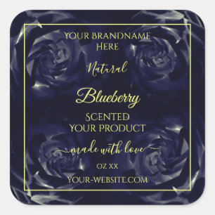 Étiquettes d'emballage de produits floraux Bleu fo