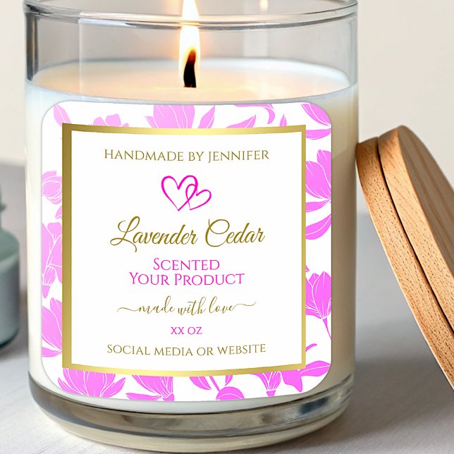 Étiquettes d'emballage de produits floraux pourpre (Créateur téléchargé)