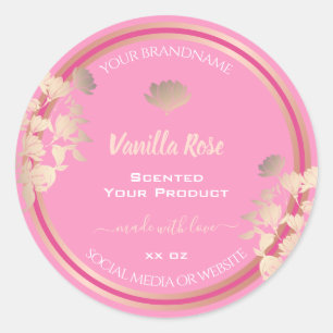 Étiquettes d'emballage de produits floraux rose Ro