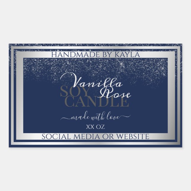 Étiquettes d'emballage de produits foncé et argent (Devant)