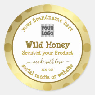 Étiquettes d'emballage de produits Gold White Cust