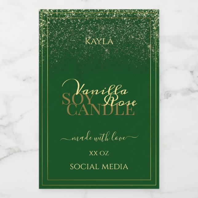 Étiquettes d'emballage de produits nobles Vert fon (Étiquettes simples)