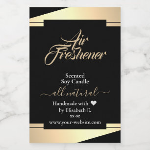 Étiquettes d'emballage des bougies d'or moderne