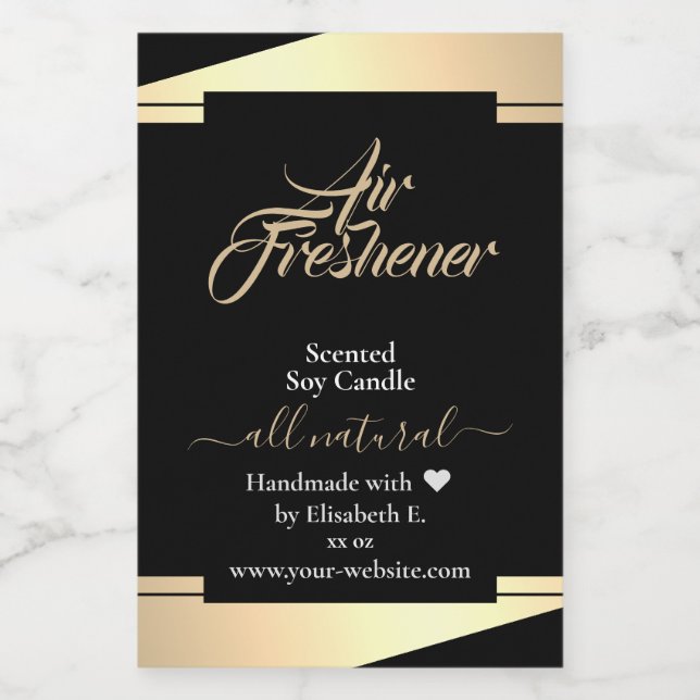 Étiquettes d'emballage des bougies d'or moderne (Étiquettes simples)