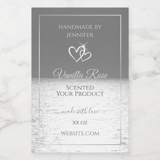 Étiquettes d'emballage des produits Silver Grey Oc (Étiquettes simples)