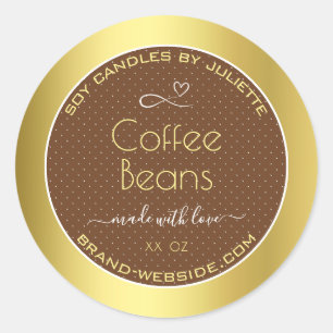 Étiquettes d'emballage d'or moderne Brown café har