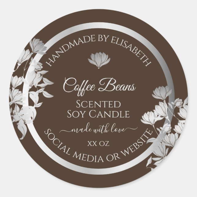 Étiquettes d'emballage Silver et Brown Professionn (Devant)