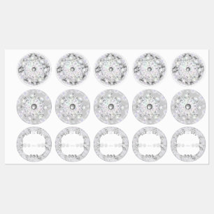 Étiquettes Dentelle en céramique grise et flocons de neige