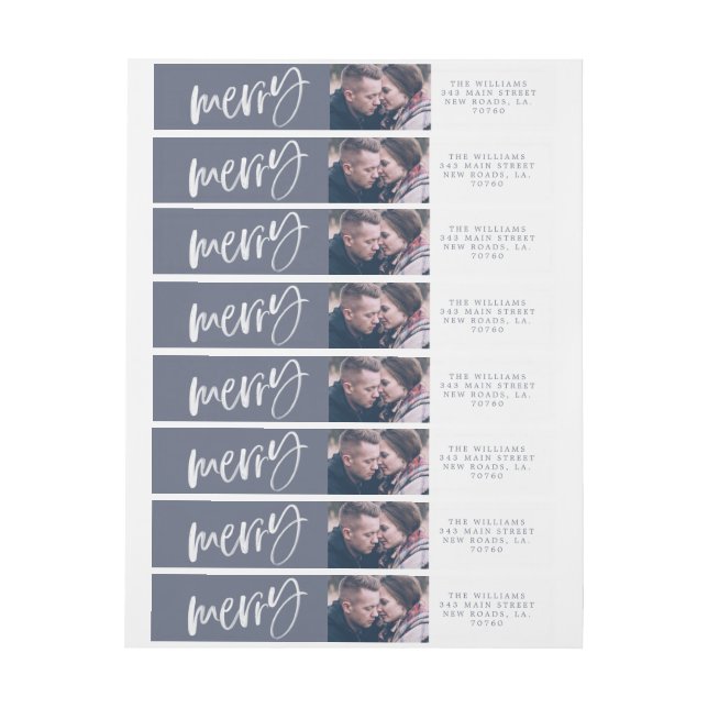 Étiquettes d'enveloppes Joyeux Vacances (Feuille)