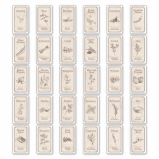 Étiquettes d'épices apothécaires vintages