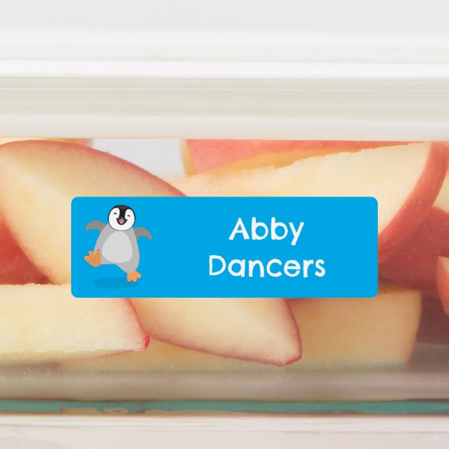 Étiquettes Dessin animé personnalisé de jeune manchot empereu (Apposé)