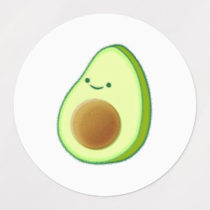 Étiquettes Dessin de nourriture d'avocat mignon