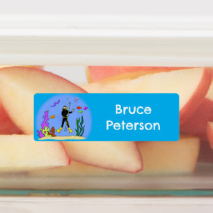 Étiquettes Dessin de plongée et de créatures marines personna