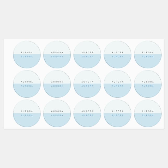Étiquettes Deux tons bleu minimaliste (Feuille)