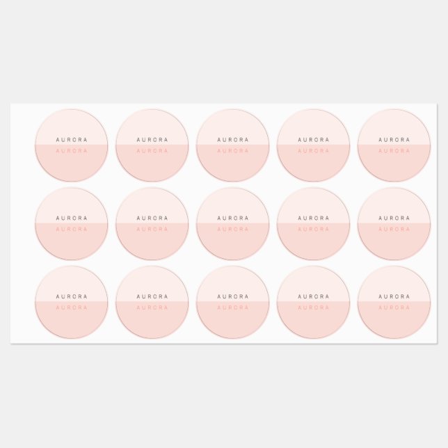 Étiquettes Deux tons rose minimaliste (Feuille)