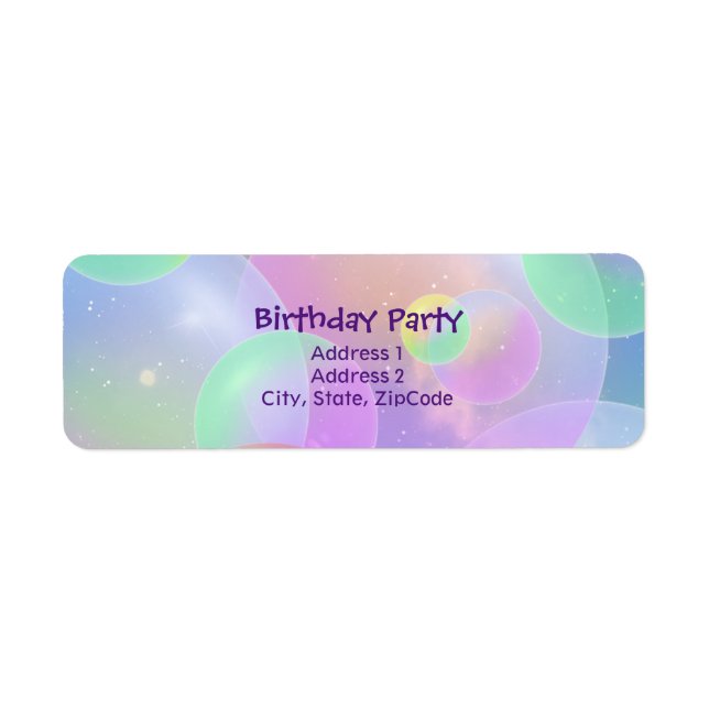 Étiquettes d'Expéditeur - Bubbles Design (Devant)