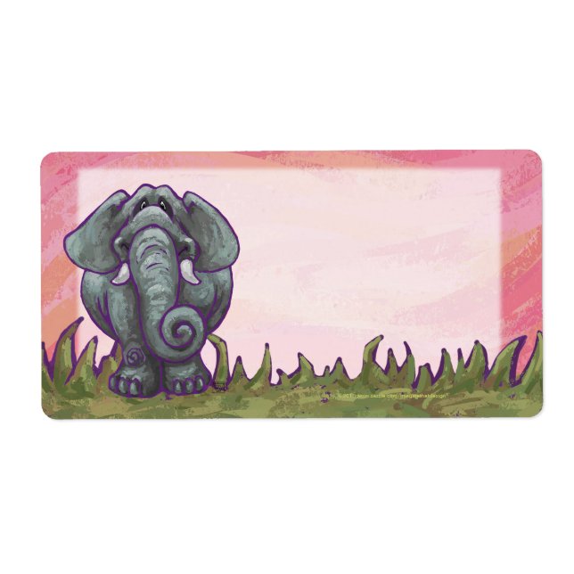 Étiquettes d'expédition à tête d'éléphant mignonne (Devant)