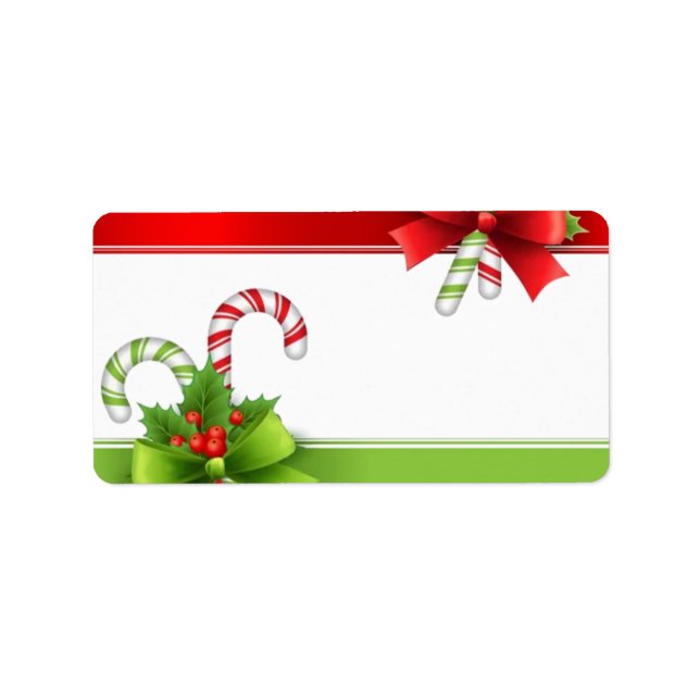 Étiquettes d'expédition Bonbons de Noël en forme d (Devant)