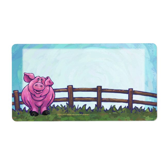 Étiquettes d'expédition Cochon Rose (Devant)