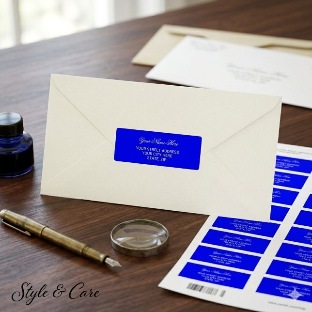 Étiquettes d'expédition d'adresse de retour person (Blue Personalized Return Address Mailing Labels)