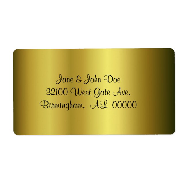 Étiquettes d'expédition d'adresse Gold (Devant)